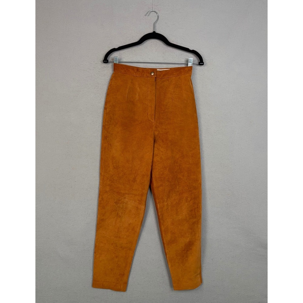 Lord & Taylor Pants Womens 4 Petites Brown Suede Leather High Rise Vintage